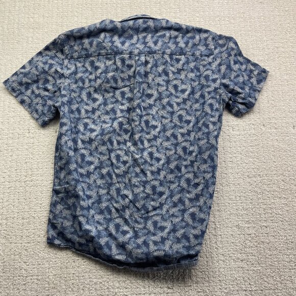 Rue Saint Patrick MTL Floral Blue Collared Casual Button Down Party Shirt Men M* - Picture 10 of 14